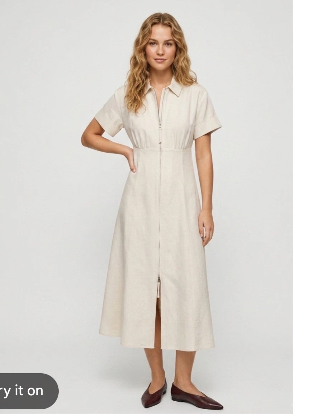 J. Crew Zip-up shirt-dress in Gramercy linen blend